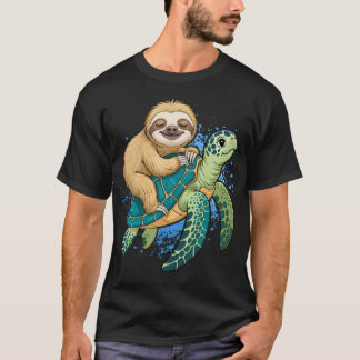 Lustige Faultier Reitet Auf Einem T-Shirt