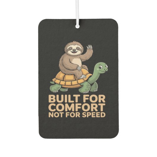 Lustige Faultier reitet Schildkröte Autolufterfrischer (Vorderseite)