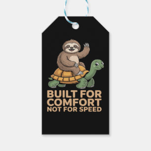 Lustige Faultier reitet Schildkröte Geschenkanhänger