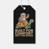 Lustige Faultier reitet Schildkröte Geschenkanhänger (Rückseite)