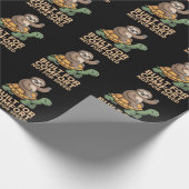 Lustige Faultier Reitet Schildkröte Geschenkpapier (Ecke)