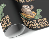 Lustige Faultier Reitet Schildkröte Geschenkpapier (Rolleneckpunkt)