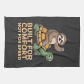 Lustige Faultier reitet Schildkröte Geschirrtuch (Horizontal)