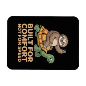 Lustige Faultier Reitet Schildkröte Magnet (Horizontal)