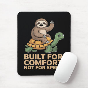 Lustige Faultier Reitet Schildkröte Mousepad