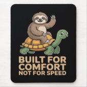 Lustige Faultier Reitet Schildkröte Mousepad (Vorne)
