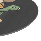 Lustige Faultier reitet Schildkröte Schneidebrett (Ecke)