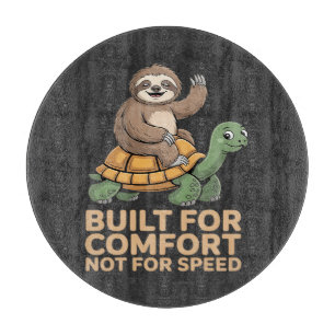 Lustige Faultier reitet Schildkröte Schneidebrett