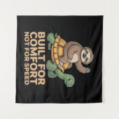 Lustige Faultier reitet Schildkröte Wandteppich (Vorderseite (Horizontal))