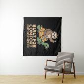 Lustige Faultier reitet Schildkröte Wandteppich (Beispiel (Horizontal))