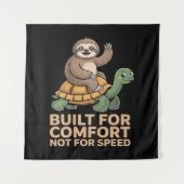 Lustige Faultier reitet Schildkröte Wandteppich (Vorderseite)