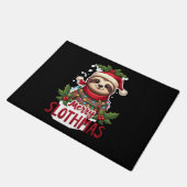 Lustige Faultier-Weihnachtslichter Fröhliche Fault Fußmatte (Schrägansicht)