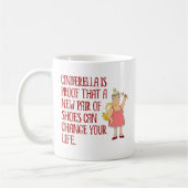 Lustige feenhafte Patin-/Aschenputtel-Typografie Kaffeetasse (Links)
