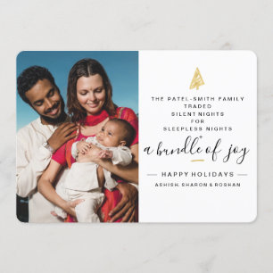 Lustige Feiertags-Geburts-Mitteilung mit 2 Fotos Einladung