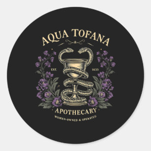 Lustige Feministin Aqua Tofana Apotheke Vintage Fr Runder Aufkleber