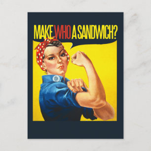 Lustige Feministin Rosie Riveter Humor Postkarte