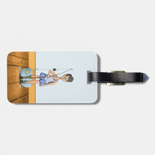 Lustige Ferien Gepäckanhänger (Rückseite horizontal)