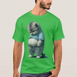 Lustige Fettkatze Kunst Design Fett Kätzchen Katze T-Shirt