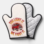 Lustige Feuerwache Küche Ofenhandschuh (Vorderseite/Rückseite)