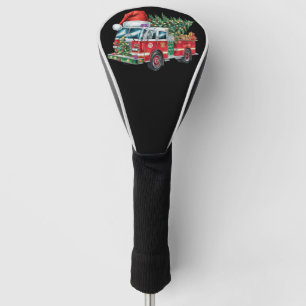 Lustige Feuerwehr Santa Hut Weihnachtsbaumlichter Golf Headcover