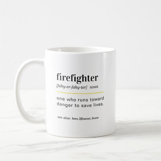 Lustige Feuerwehrmann-Geschenktasse Kaffeetasse (Links)