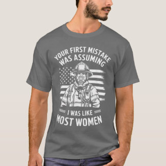 Lustige Feuerwehrmann-Kunst für Frauen Mädchen Feu T-Shirt