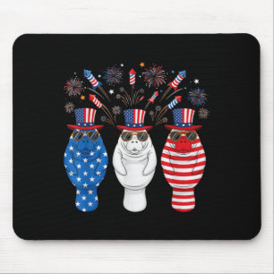 Lustige Feuerwerk Mana Amerikanische USA-Flagge 4. Mousepad