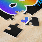 Lustige Feuerwerk + Regenbogenmuster "28" Geburtst Puzzle (Seite)