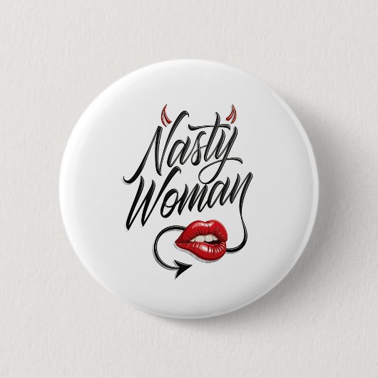 Lustige fiese Frau Button (Vorderseite)