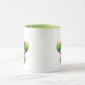 Lustige Figur, rote Nase, Witze, Grimassen. Tasse (Zentrum)