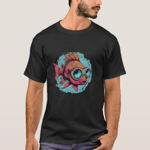 Lustige Fischaugen mit Tauchbrille Kostüm T-Shirt