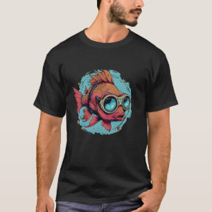 Lustige Fischaugen mit Tauchbrille Kostüm T-Shirt