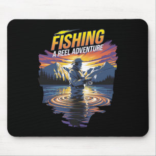 Lustige Fischerei-Zitat-Grafik perfekt für Angler  Mousepad