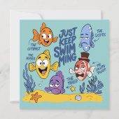 Lustige Fischfiguren Save The Date (Vorderseite)