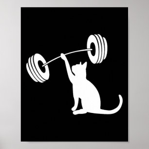 Lustige Fitness Gewicht Stärke Gym Katze Heben Für Poster