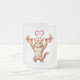 Lustige Fitness-Katzen-Mama-Tasse – Muttertags-Ges Mattglastasse