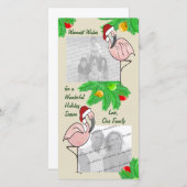 Lustige Flamingo-Fotogrußkarte Feiertagskarte (Vorne/Hinten)