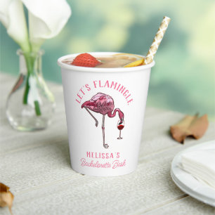 Lustige Flamingo-Junggesellinnen-Abschiedsparty Pappbecher