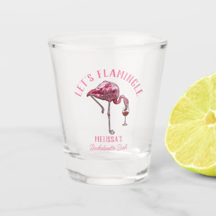 Lustige Flamingo-Junggesellinnen-Wochenendparty Schnapsglas