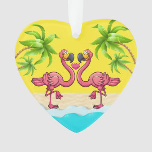 Lustige Flamingo Liebe Ornament