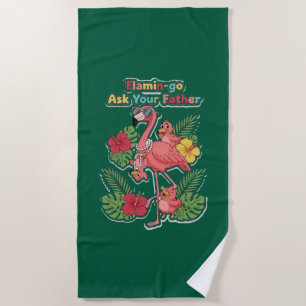 Lustige Flamingo-Mutter Frag Deinen Vater Retro-Tr Strandtuch