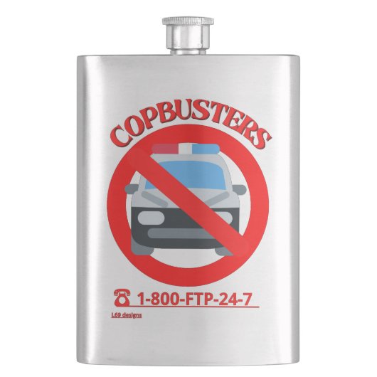 lustige Flasche "COPBUSTERS 2" Flachmann (Vorderseite)