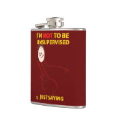 lustige Flasche "UNbeaufsichtigt" Flachmann (Links)