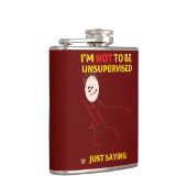 lustige Flasche "UNbeaufsichtigt" Flachmann (Rechts)