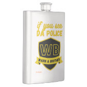 lustige Flasche "WARN A BRO..." Flachmann (Rechts)