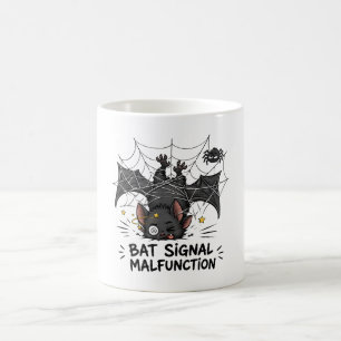 Lustige Fledermaus-Signal-Störung Halloween Kaffeetasse