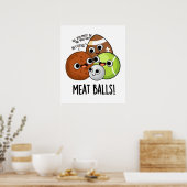 Lustige Fleischbällchen-Witze Poster (Küche)