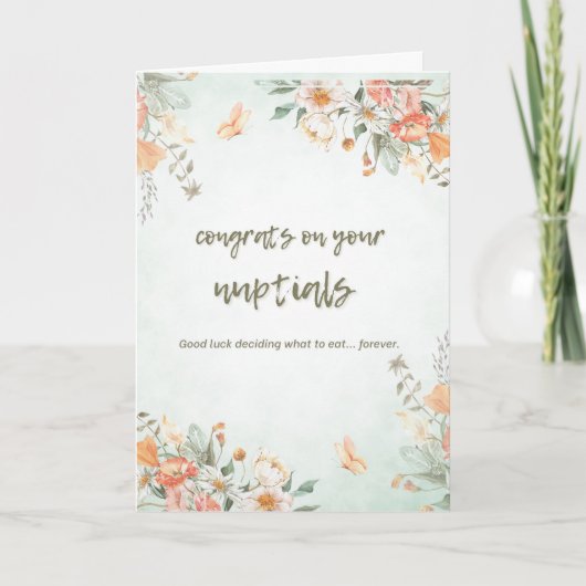 Lustige Florale Gratulations-Hochzeitskarte Karte (Vorderseite)