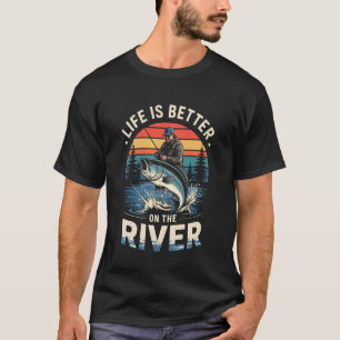Lustige Fluss-Süßwasser-Angler-Zitate für Angler F T-Shirt