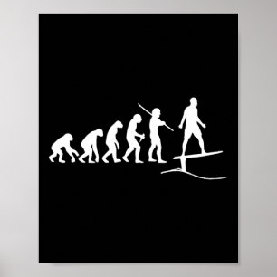 Lustige Foils Surfen Brett Evolution Welle Surfen Poster